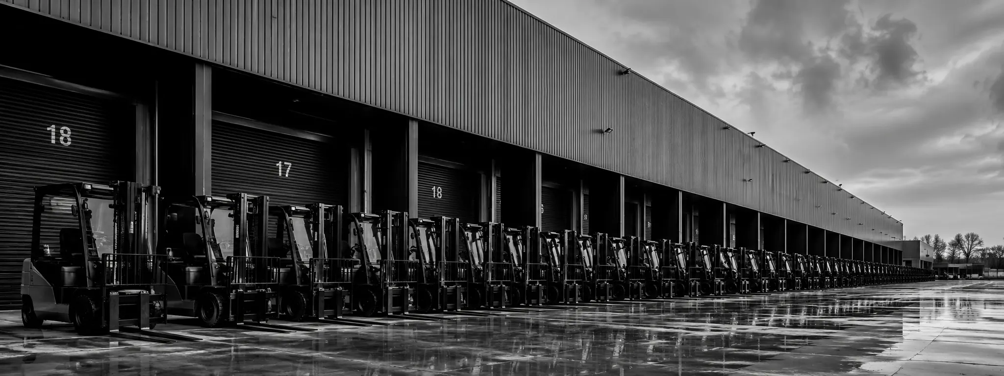 Industrial machinery composition in black and white